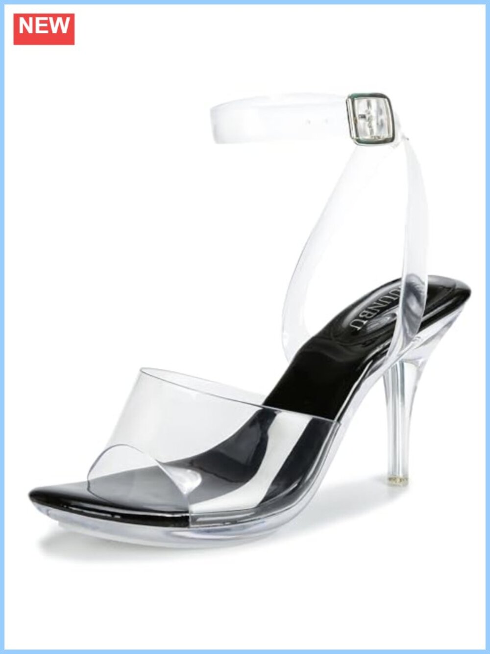 Clear Strappy Platform Sandals Ankle Strap Kitten Heel Slingback Stiletto Open